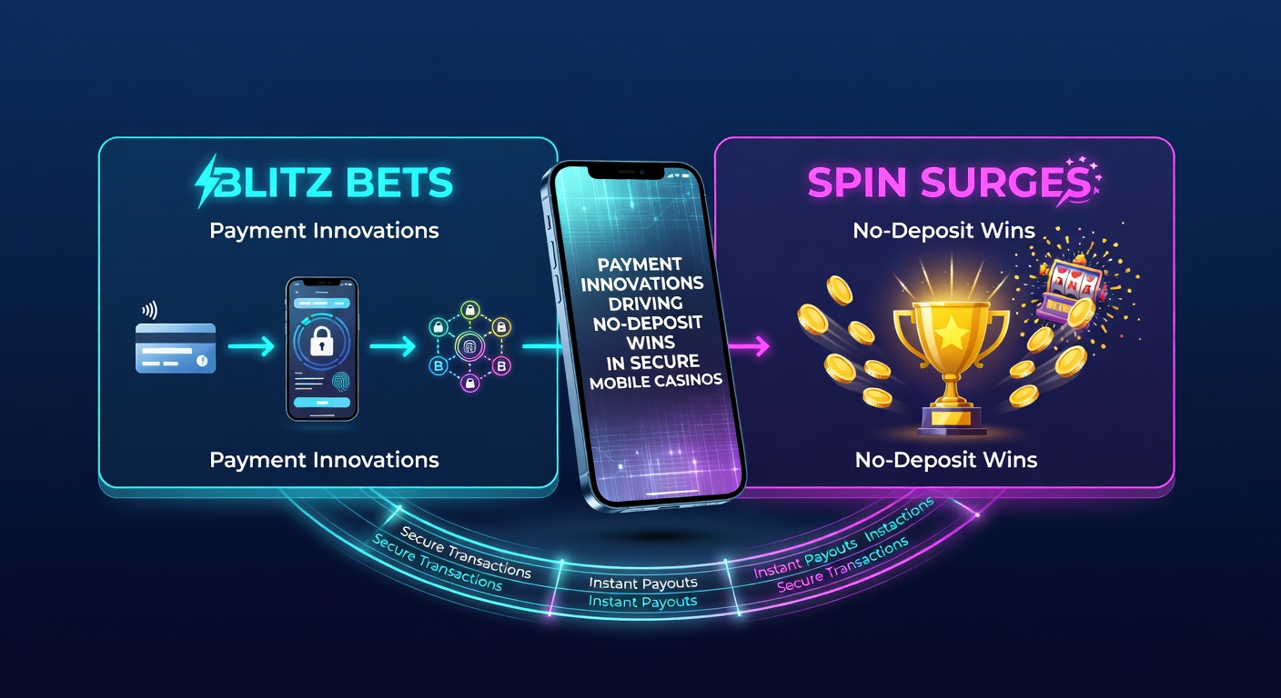 Animatie van Spin Surges in actie, met exploderende gratis spins en no-deposit winsten op mobiele slots