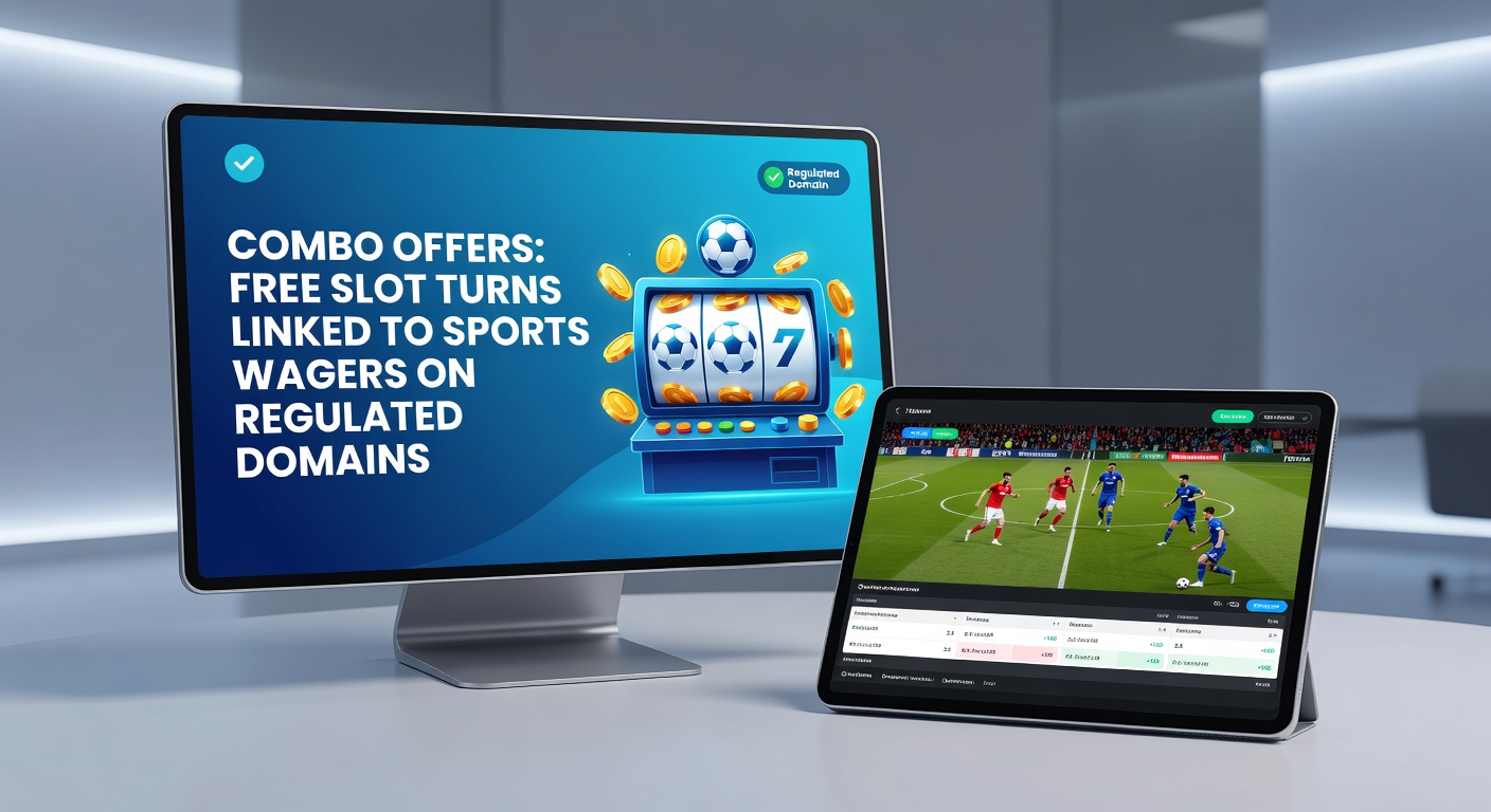 Voorbeeldscherm van een gereguleerd platform met actieve combo offer, toonend gratis spins unlocked na een sportbet en live odds