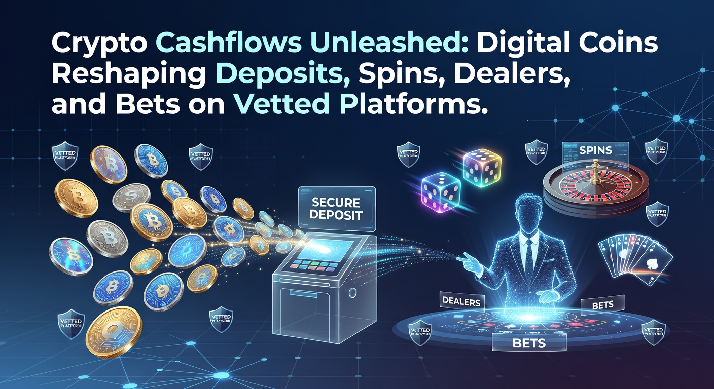 Digitale munten stromen door een online casino platform met slots en sportweddenschappen in de achtergrond