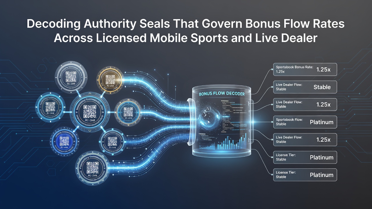 Diagram van bonus flow rates gereguleerd door autoriteitszegels in gelicentieerde mobiele sport- en live dealer netwerken