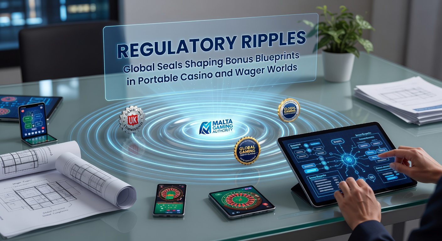 Wereldkaart met overlappende licentiegebieden en mobiele casino-apps die bonusstructuren weergeven