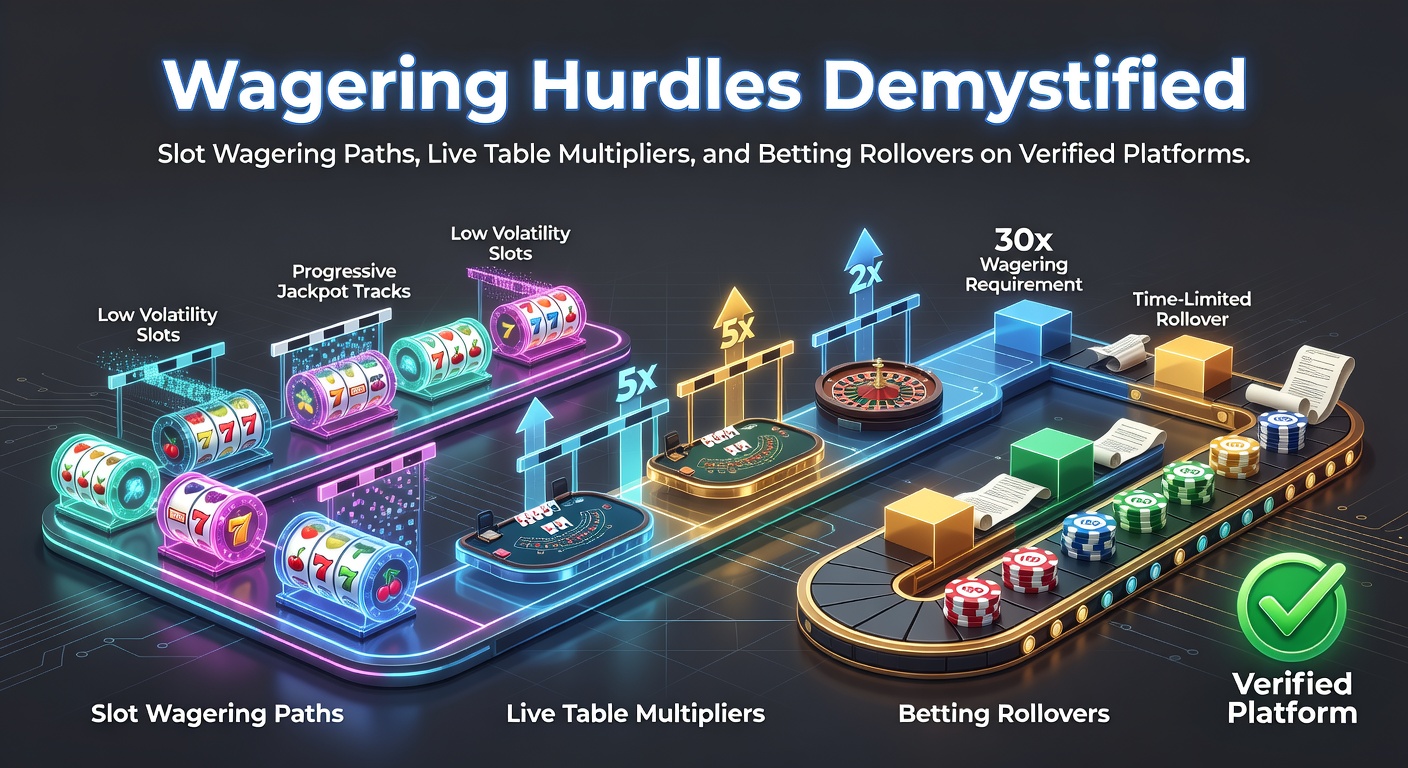 Grafiek die wagering requirements illustreert voor slots, live tafels en sportweddenschappen op een online platform